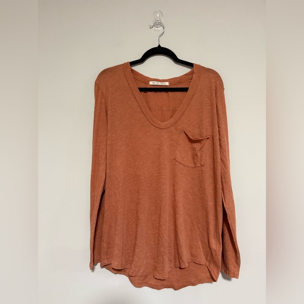 We The Free Long Sleeve Scoop Neck Tee in Rust